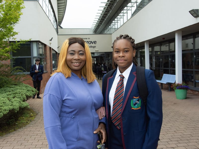 New Year 8 start at Oakgrove integrated College, Ileoma Agoha and her mum Sandra pictured on Friday.