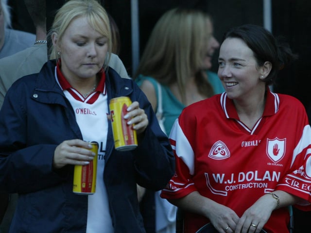 Celebrating Tyrone winning the All-Ireland Senior Football Championship against Armagh in September 2003