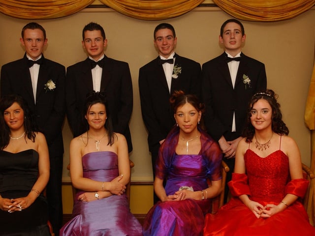 Seated from left, Aoife McLaughlin, Jenna Donaghy, Christina Gill, and Maria Doherty. Standing, from left, Anthony Doherty, Paul Doherty, Austin Gill, and Shane Porter. (2511PG10):.