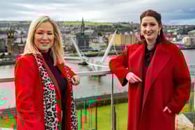 First Minister Michelle O'Neill and deputy First Minister Emma Little-Pengelly announced a £9m extension to the Urban Villages Capital Plan during a visit to Derry.