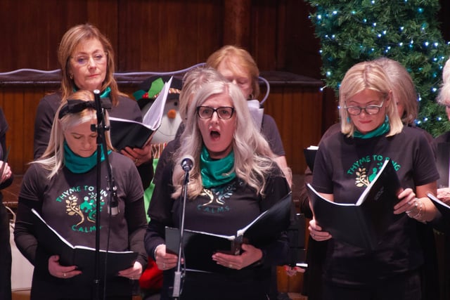 The Thyme to Sing choir performing in the Guildhall during the recent Christmas Craft Fair.