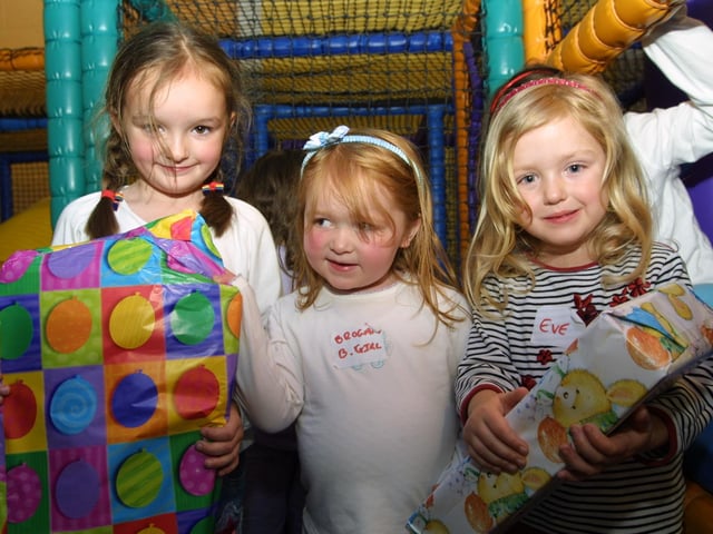 Eve Dobbins gives Brogan her birthday presents