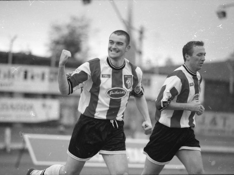 Derry City FC Home Shirt 1998-1999 (Sean Hargan and Liam Coyle) O'Neill's