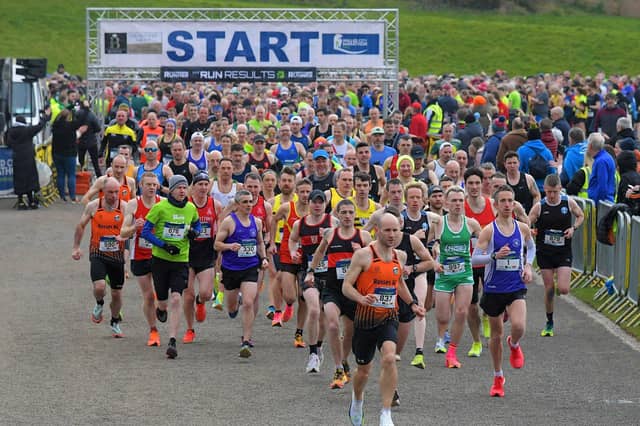Shane O’Donnell (837), Rosses AC was an early pace setter. Photo: George Sweeney