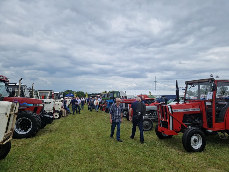 Checking out some of the vintage tractors.