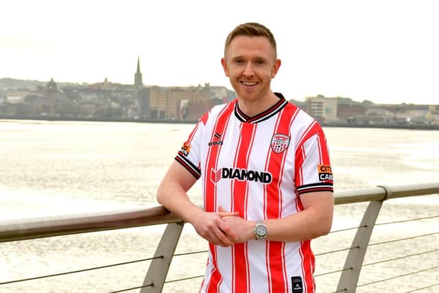 Derry City's new signing Shane Ferguson is delighted to be back home. Photo by Kevin Morrison (Derry City)
