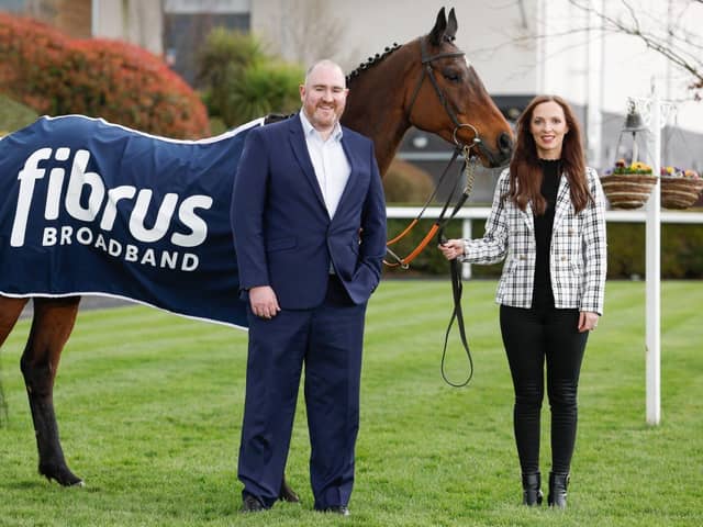Kathryn Holland, commercial manager at Down Royal with Dominic Kearns, CEO at Fibrus.