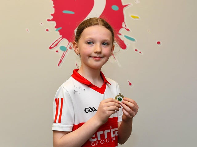 CCE Baile na gCallieach member Meidhbhin O’Donghaile was the first place medal winner at the recent Doire Fleadh for comhrá age under 12. Photo: George Sweeney