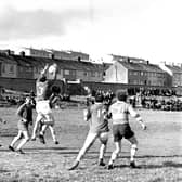 Future Derry manager Eamonn Coleman in action during the 1970 Derry Junior final between Dolan's and Ballymaguigan in Celtic Park.