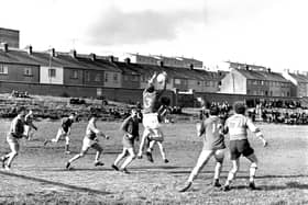 Future Derry manager Eamonn Coleman in action during the 1970 Derry Junior final between Dolan's and Ballymaguigan in Celtic Park.