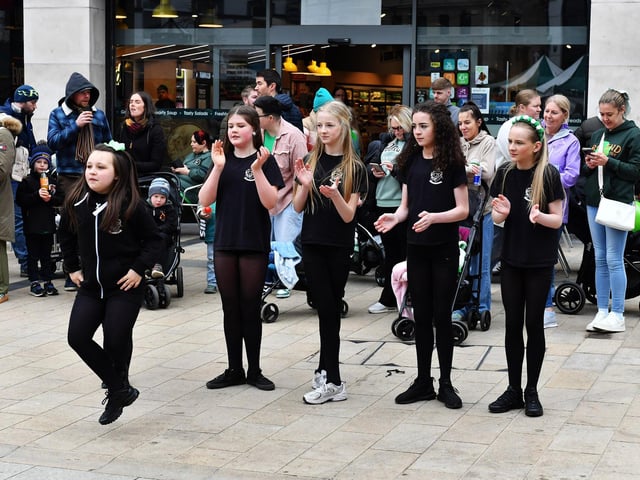 Young Irish dancers perform at the St Patrick’s Day Parade. Photo: George Sweeney