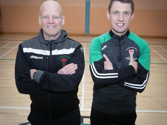 Manager Paul Gibbons and coach Emmett McGinty.