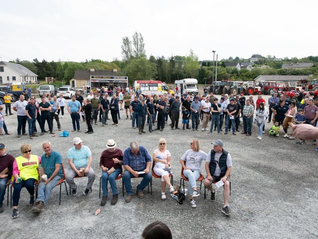 Some of the crowd at the Allen Wylie Memorial Tractor Run from Letterkenny to Newtoncunningham on Saturday last held to raise funds for the Good & New Cancer Bus. Photo Clive Wasson
