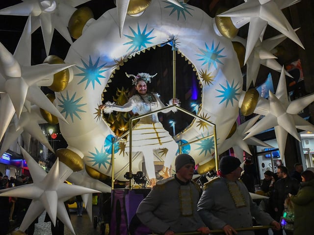 The Derry Magical Christmas procession makes its way around the city centre on Friday evening. Photo: George Sweeney