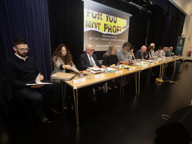 The Board of Derry Credit Union pictured at Monday's AGM in St. Mary's College, Derry. (Photos: Jim McCafferty Photography) : .