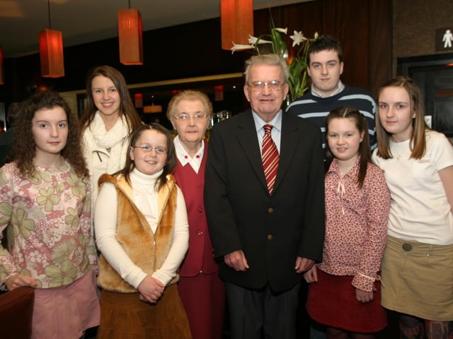 Olive and Bertie Barrett celebrating their 50th anniversary.