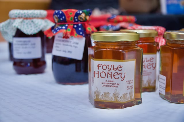 Honey and jam on display at the Clooney Hall Christmas Fair.