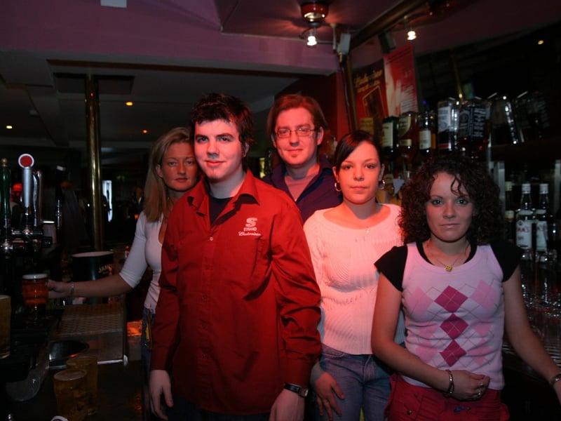 Patrons and staff at The Strand Bar in Derry back in 2004.
