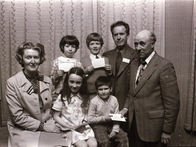 Cheque presentations to local children back in 1975.