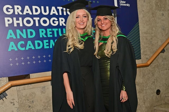 Pacemaker Press 13/12/22
Ciara Haggan from Armagh and Anna McDermott from Omagh  ,Who graduated in Nursing at the Ulster University graduation in the Millennium Forum in Derry on Tuesday.
Pic  Pacemaker:.