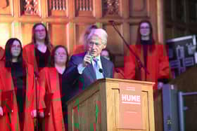 Bill Clinton delivering his key note address at the ‘Making Hope and History Rhyme’ event organised by the John and Pat Hume Foundation.