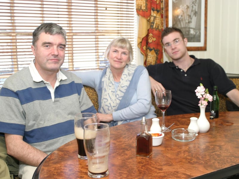 Enjoying a bite and a drink in The Gallery in 2004