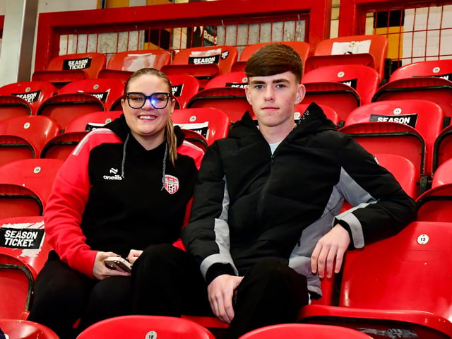 Derry City fans looking relaxed ahead of kick-off on Monday night.
