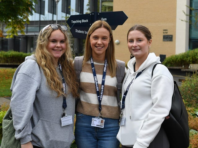 Caoimhe McClorey is from County Down, Rebecca Vogan is from Cavan and Caoimhe McDonagh is from Sligo. All three are studying Speech and Language Therapy.  The three Ulster University students moved to Derry just a week ago, they are finding the campus to be "quite homey." The group hasn't had a good chance to explore Derry yet.