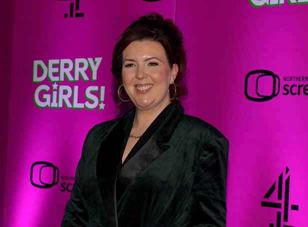Creator and writer Lisa McGee at the world premiere screening of Derry Girls season 3 in the Omniplex Cinema . Photo: George Sweeney.  DER2214GS – 019