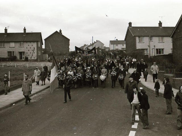 Bloody Sunday commemorative ceremonies and march back in January 1976.