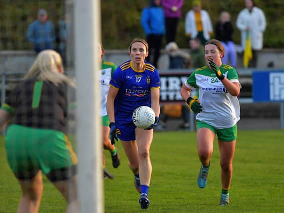 Steelstown's Megan Devine scores a point against Glen in the Derry County final.  Photo: George Sweeney