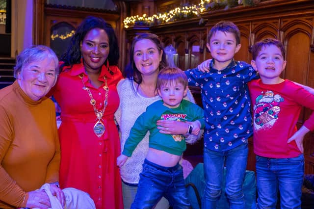 The Mayor Councillor Lilian Seenoi-Barr hosted a Christmas Community event at the Guildhall for people from across the Derry City and Strabane District Council area on Sunday. Picture Martin McKeown. 01.12.24 : Mayor's Community Christmas Party