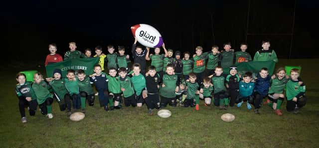 Some of the City of Derry Mini Rugby Players who will be taking part in this year's Annual St. Patrick's Day Spring Carnival Parade in the city.