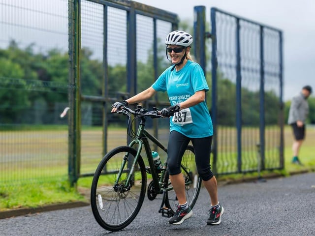Getting ready for the bike leg at the Danny Quigley Try-a-Tri at the weekend. (Photo: Micam Photography)