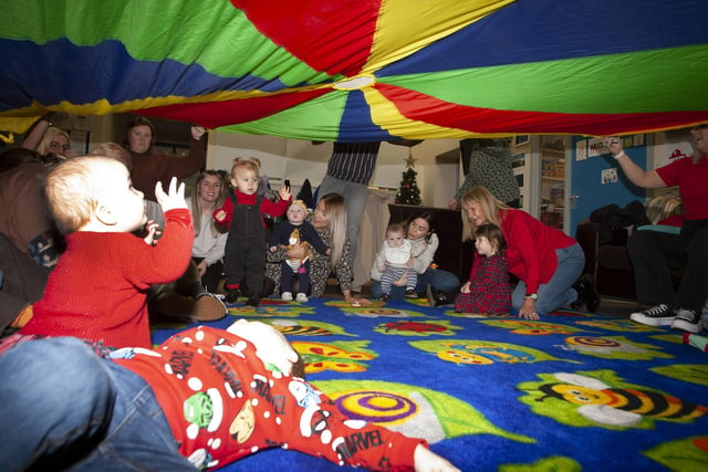 Some of the young children enjoying the festive fun activities at Friday’s event.