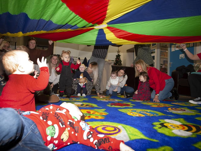 Some of the young children enjoying the festive fun activities at Friday’s event.
