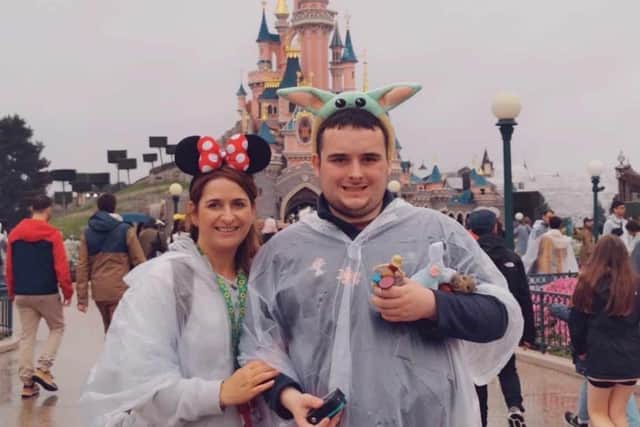 Ros Brennan pictured with her son on a recent trip to Disneyland.