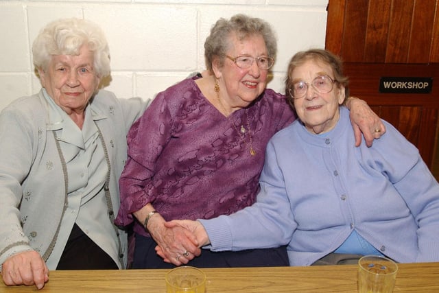 Phoebe Doherty with her friends May Kennedy and Agnes  Mulhern celebrating her 90th birthday. (2502CG15)                              