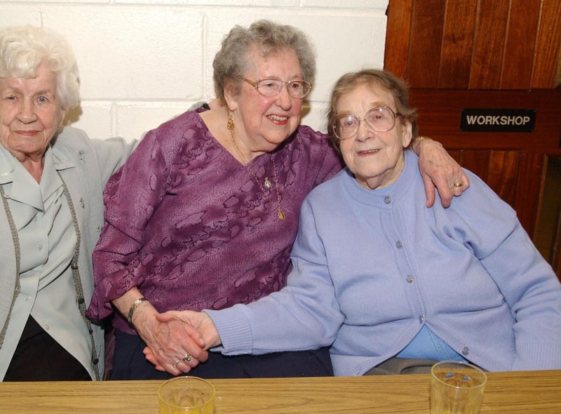 Phoebe Doherty with her friends May Kennedy and Agnes Mulhern celebrating her 90th birthday. (2502CG15)