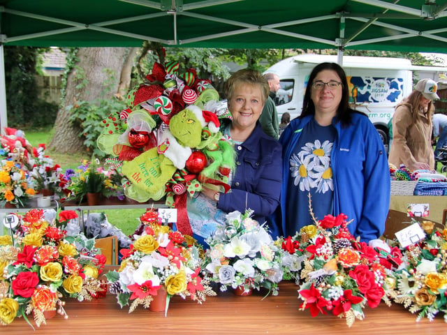 Mandy and Caroline, Artifical Floral Arrangements by Mandy. (Photo - Deirdre Heaney, nwpresspics)