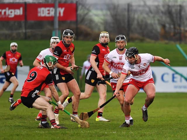 An early goal from Ryan McGill set Derry on their way to a comfortable win in Dungannon on Saturday. Photo: George Sweeney
