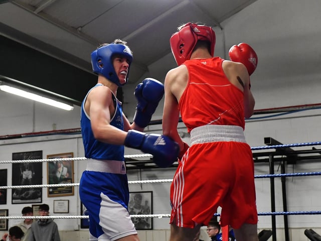 Kane O’Doherty, The Ring v Tyler Malley, Coleraine. Photograph: George Sweeney