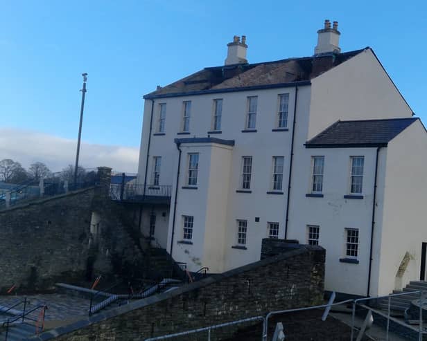 Damage was caused to the former 'Barrack Masters House' at Ebrington Square when Storm Éowyn blew the roof off the building in January.