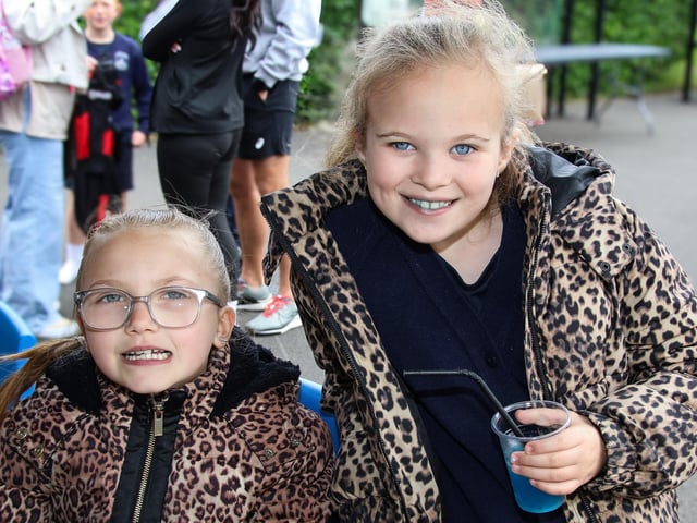 Cara and Hannah having a great time at the Family Fun Day held in Longtower School playground. (Photo - Deirdre Heaney, nwpresspics)