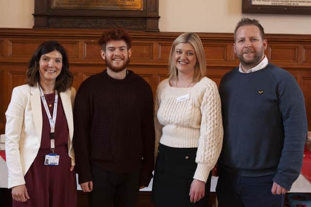 Pictured (L-R); Dr Aisling Reid, Lecturer in Business Enterprise, Ulster University Business School; John Major, Technical Analyst, Alchemy; Erin McFeely, Alliances and Engagement Manager, Alchemy and Michael Kerr, Technical Analyst, Alchemy.