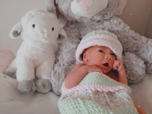 Baby Orlaith McGirr daughter of Catherine McGirr and Steven McGirr from Omagh born 21 March 23 at Altnagelvin Hospital and then transferred to Neo-natal unit (NNU) at SWAH weighing 3lbs 7oz.