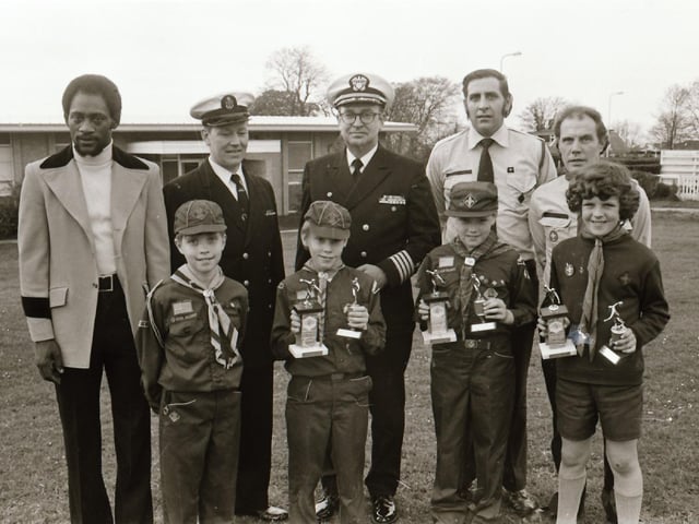 Scouts Bowling competition at U.S. Naval Base.