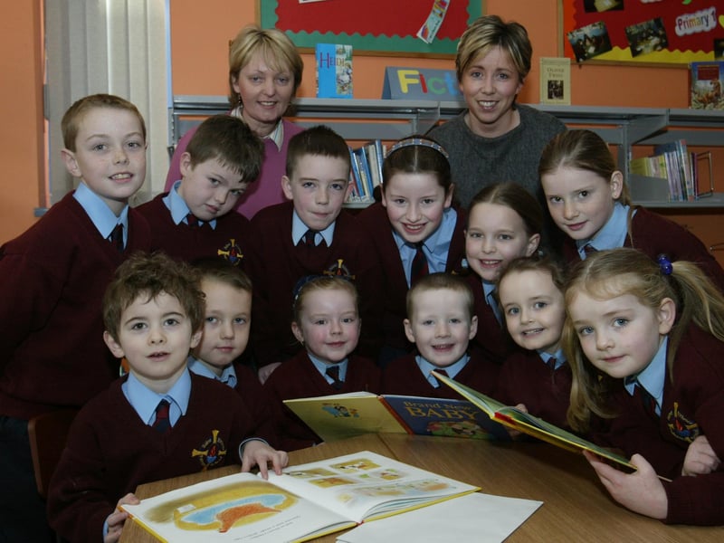 Pupils from St Eithne's PS who recently completed a readathon pictured with teachers Mrs Doherty and Miss McLaughlin. In photo are Paul Ogilvie, Ryan Gillen, Blayne Tierney, Shakira Kemish, Jenna McLaughlin, Colleen Gibson, Faelan Brady, Jason Nagurski, Megan McGarry, Shane Boyle, Eve McCauley and Olivia O'Hare.