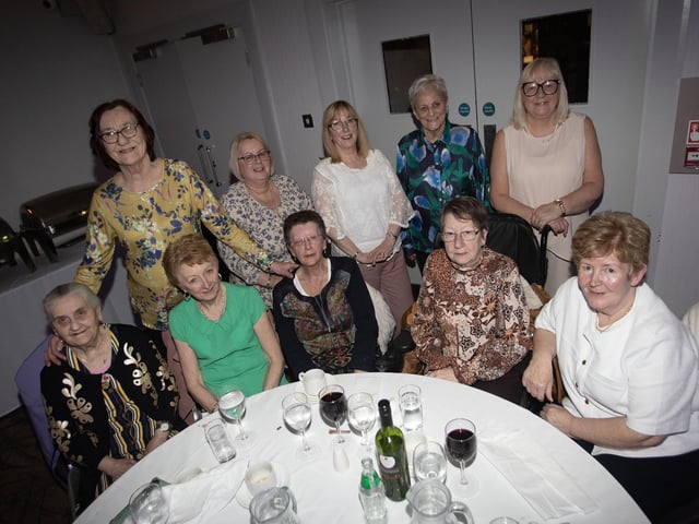 Ladies from the Fountain and Lower Bishop Street enjoying the craig at Tuesday's Triax 60s/70s Spectacular at the Maldron Hotel, Derry. (Photos: Jim McCafferty Photography)