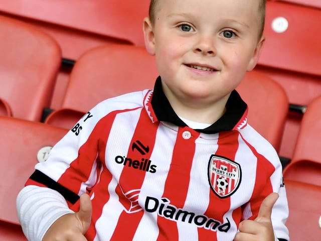 A young Derry City supporter pictured before Friday's win over Bohemians.